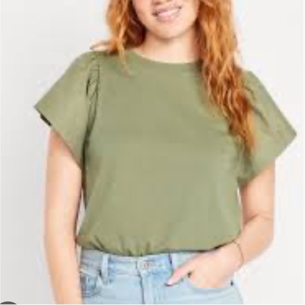Old Navy Mixed Media Flutter Sleeve Tee